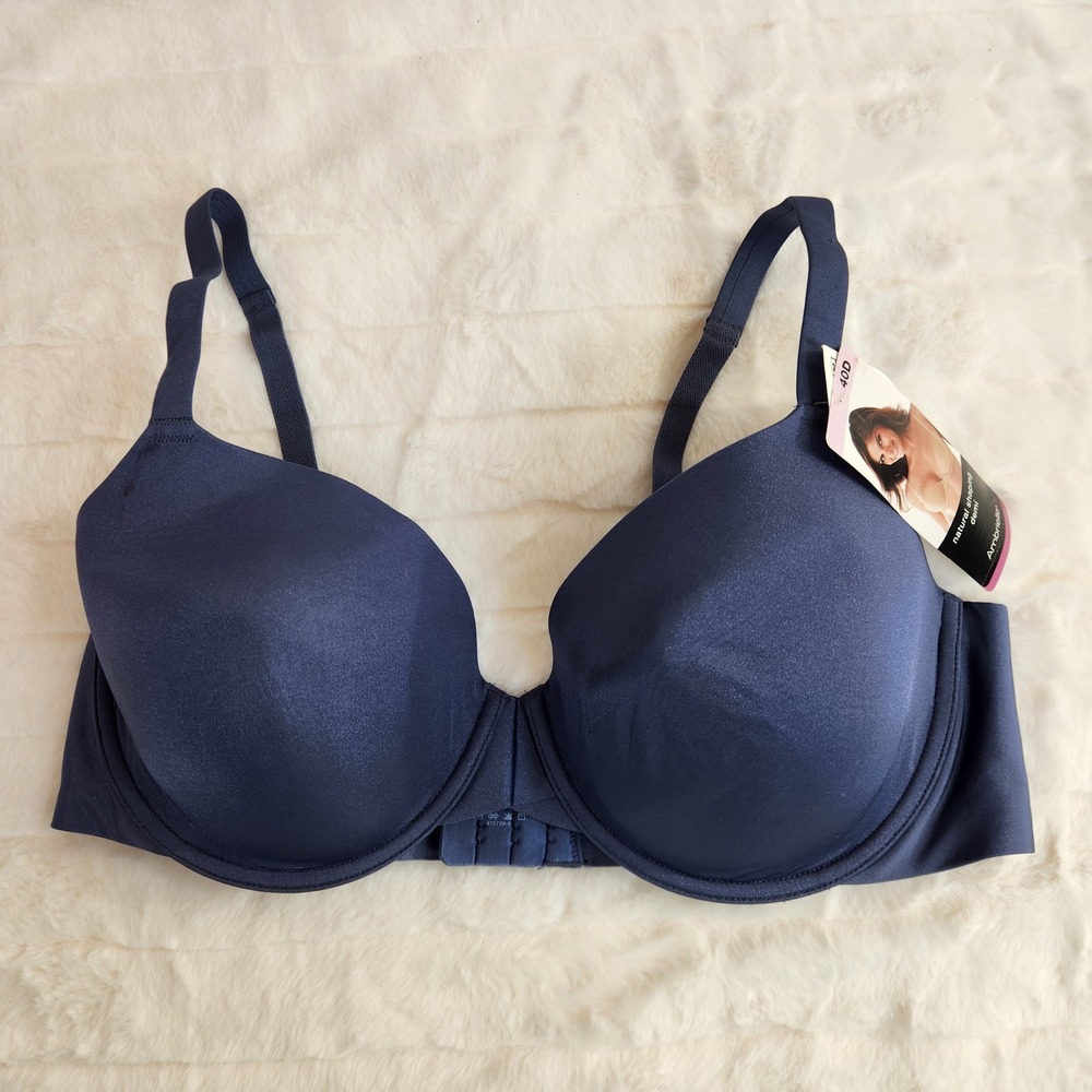 Ambrielle 40D Natural Shaping Demi Underwire Bra Womens Worn Indigo Blue NWT‎
